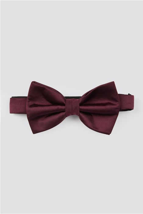 Limehaus Burgundy Satin Bow Tie Red By Suit Direct