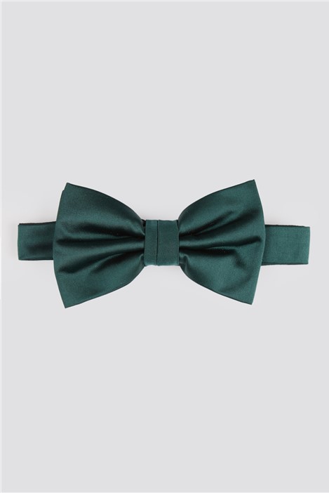 Limehaus Emerald Satin Bow Tie Green By Suit Direct