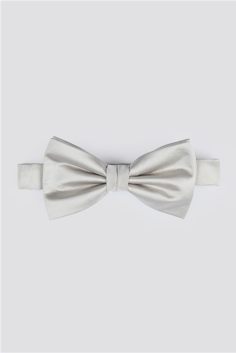 Limehaus Silver Satin Bow Tie Silver By Suit Direct