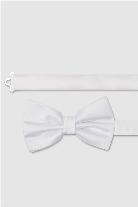 Limehaus White Satin Bow Tie