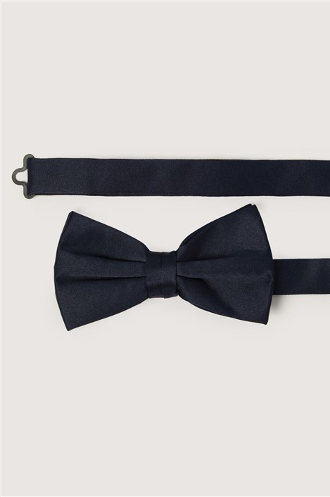 Limehaus Navy Blue Satin Bow Tie Navy Blue By Suit Direct