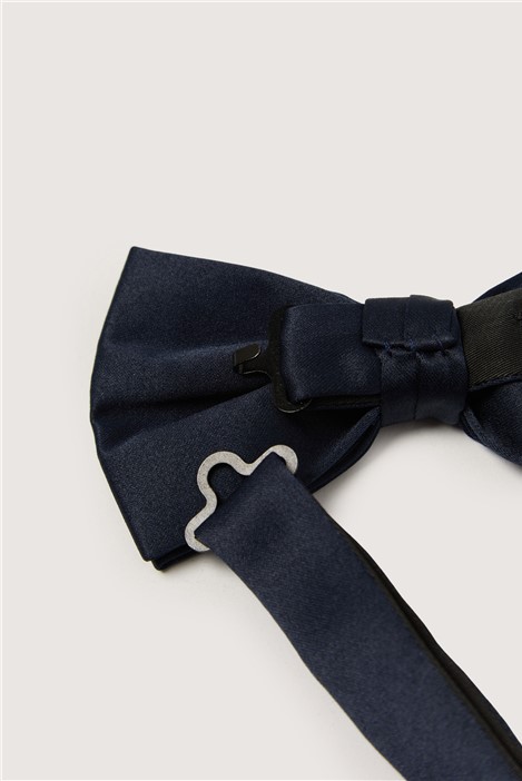 Limehaus Navy Satin Bow Tie