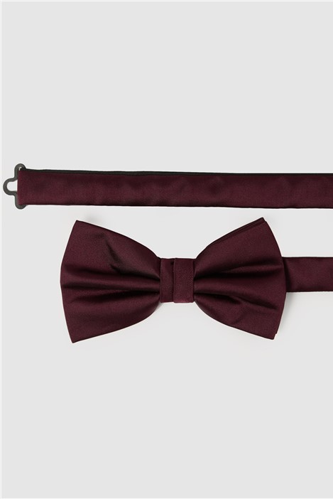 Limehaus Burgundy Satin Bow Tie