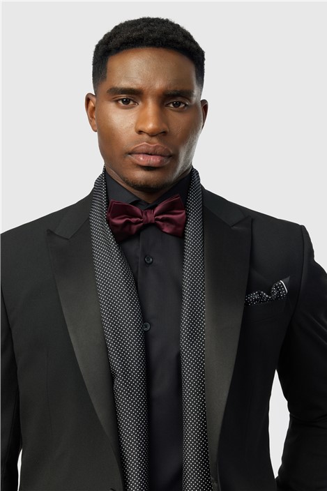 Limehaus Burgundy Satin Bow Tie