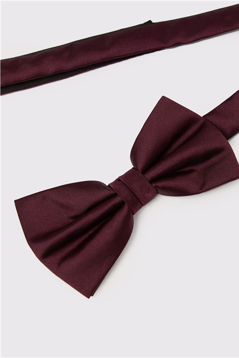 Limehaus Burgundy Satin Bow Tie