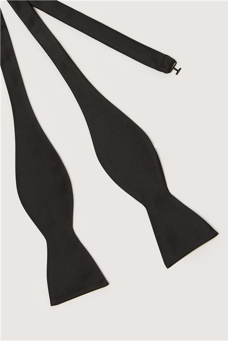 Limehaus Black Satin Self Bow Tie