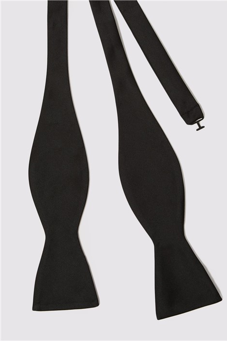 Limehaus Black Satin Self Bow Tie