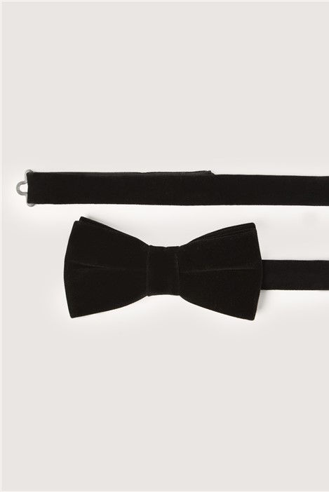 Limehaus Black Velvet Bow Tie Black By Suit Direct