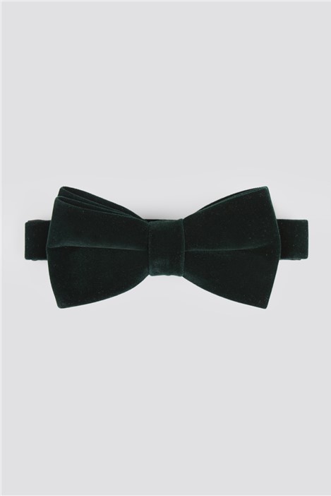 Limehaus Emerald Velvet Bow Tie Green By Suit Direct