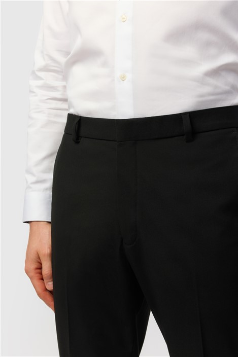 Limehaus Tailored Fit Black Stretch Trousers