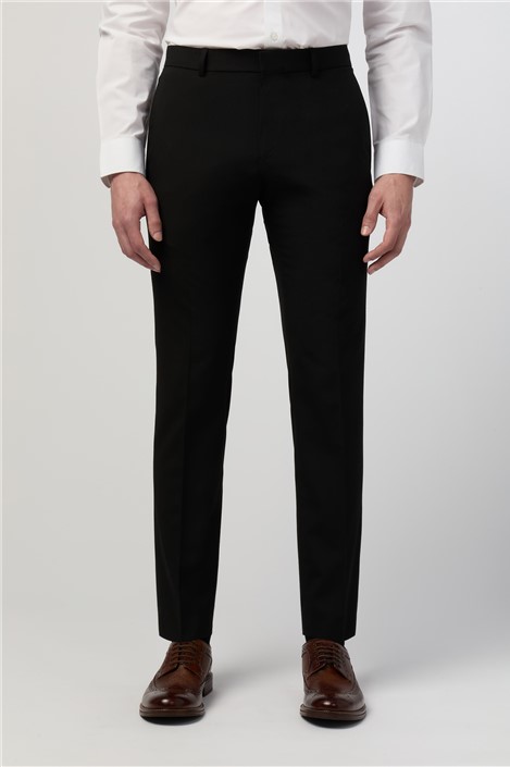 Limehaus Skinny Fit Black Stretch Mens Trousers