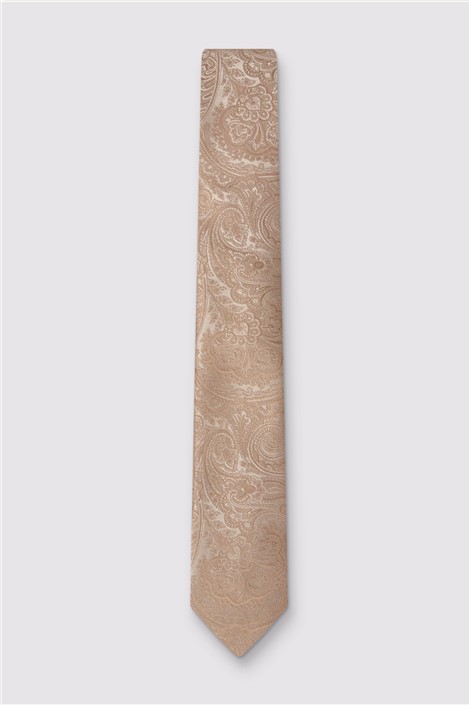Antique Rogue Champagne Paisley Tie Beige