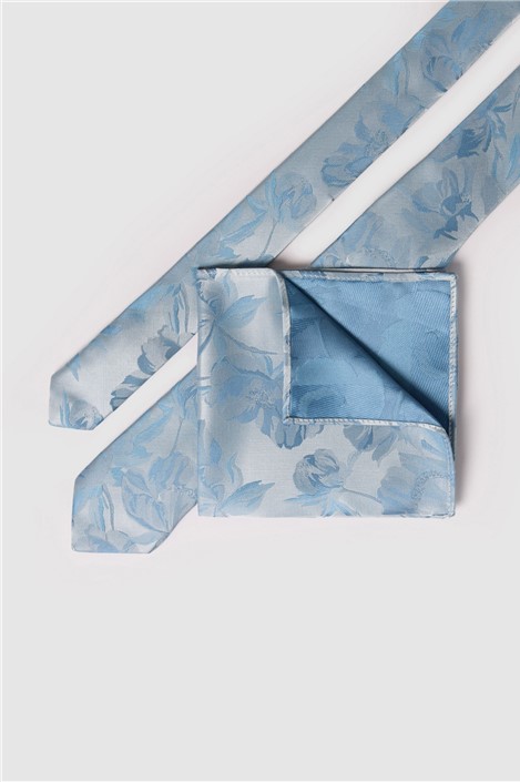 Antique Rogue Light Blue Summer Floral Tie