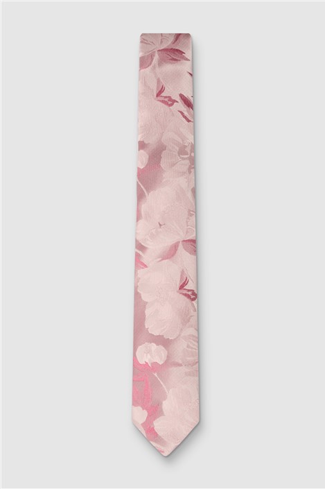 Antique Rogue Pink Summer Floral Tie