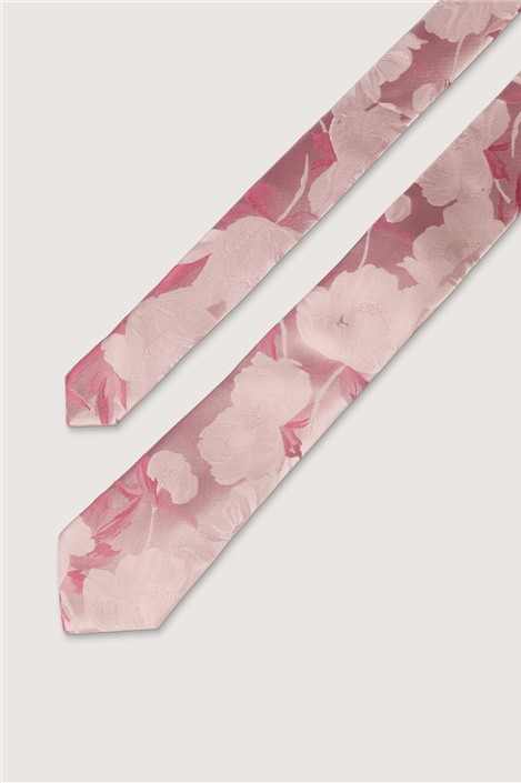Antique Rogue Pink Summer Floral Tie