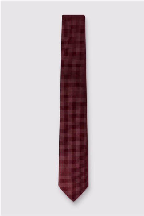 Antique Rogue Burgundy Textured Tie Red