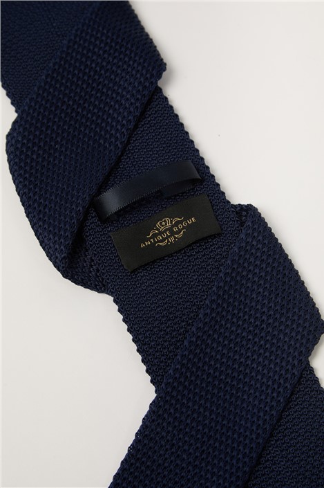 Antique Rogue Navy Knitted Tie