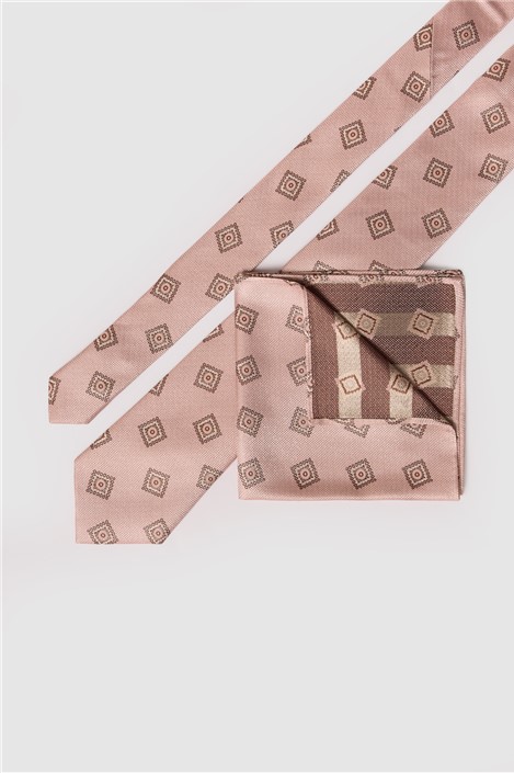 Alexandre Pink Medallion Silk Tie
