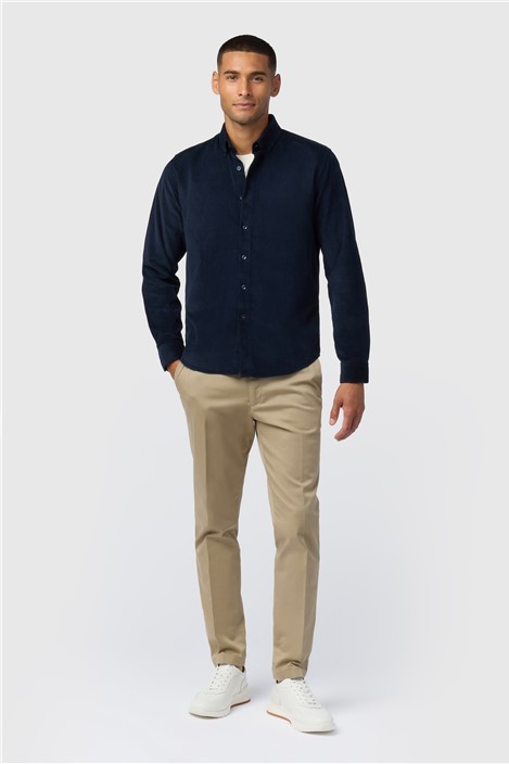 Melka Navy Corduroy Button Down Shirt