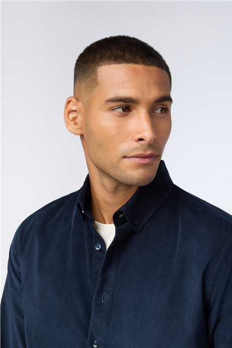 Melka Navy Corduroy Button Down Shirt