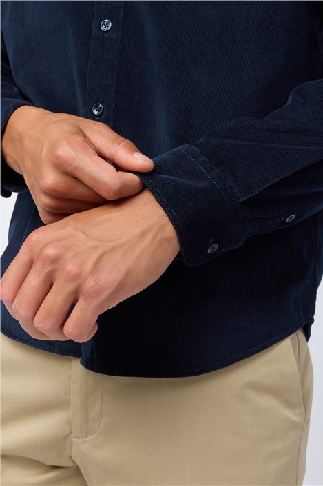 Melka Navy Corduroy Button Down Shirt