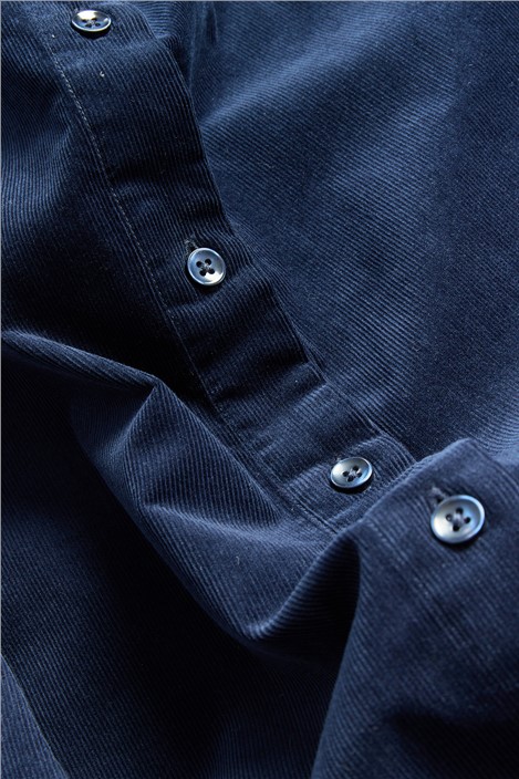 Melka Navy Corduroy Button Down Shirt