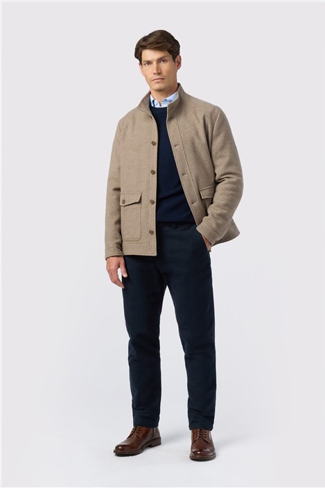 Melka Beige Funnel Neck Jacket
