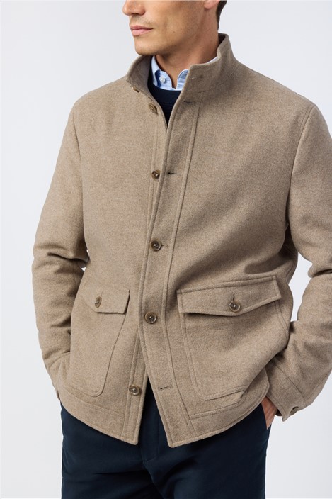 Melka Beige Funnel Neck Jacket
