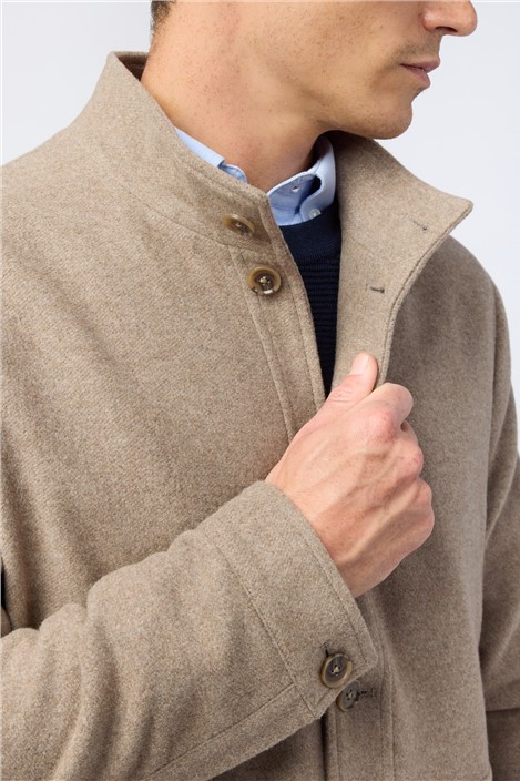 Melka Beige Funnel Neck Jacket
