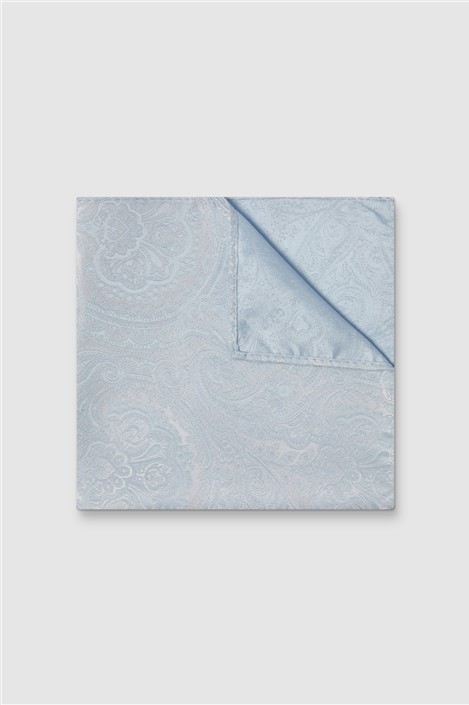Antique Rogue Light Blue Paisley Pocket Square 0 Blue