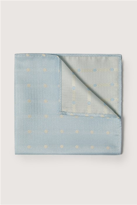 Antique Rogue Light Blue Polka Dot Pocket Square By Suit Direct