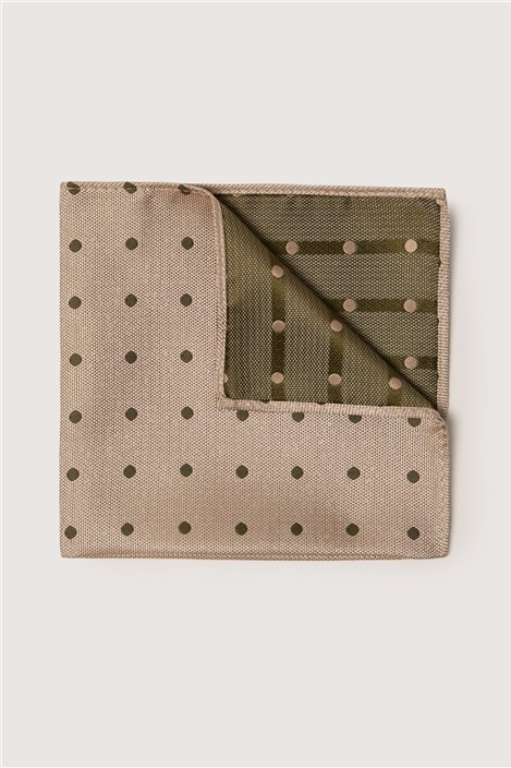 Antique Rogue Champagne Polka Dot Pocket Square By Suit Direct