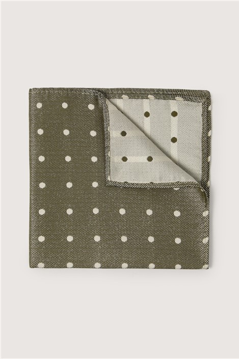 Antique Rogue Green Polka Dot Pocket Square By Suit Direct