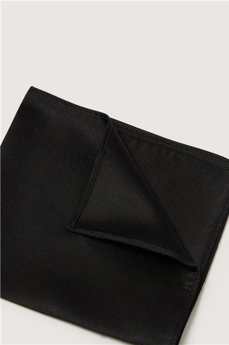 Alexandre Black Silk Pocket Square