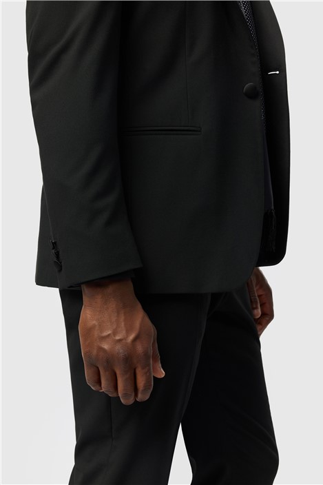 Limehaus Tailored Fit Stretch Black Tuxedo Jacket
