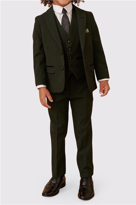 Marc Darcy Bromley Children's Olive Green Three Piece Suit