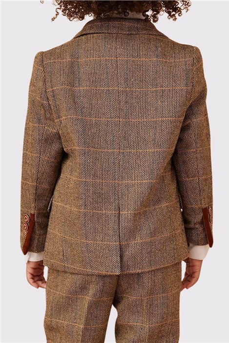 Marc Darcy Ted Children's Tan Check Three Piece Suit