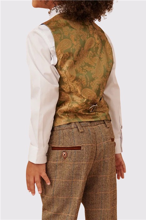 Marc Darcy Ted Children's Tan Check Three Piece Suit