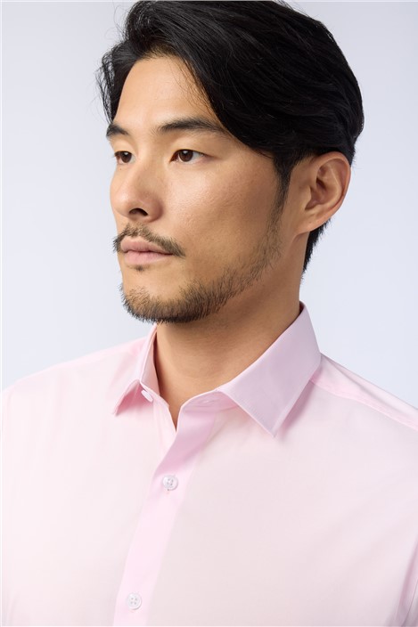 Limehaus Tailored Fit Pink Stretch Shirt