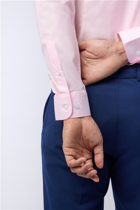 Limehaus Tailored Fit Pink Stretch Shirt