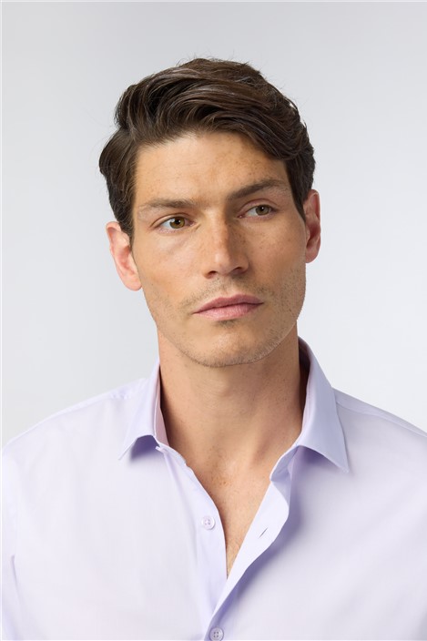 Limehaus Tailored Fit Lilac Stretch Shirt