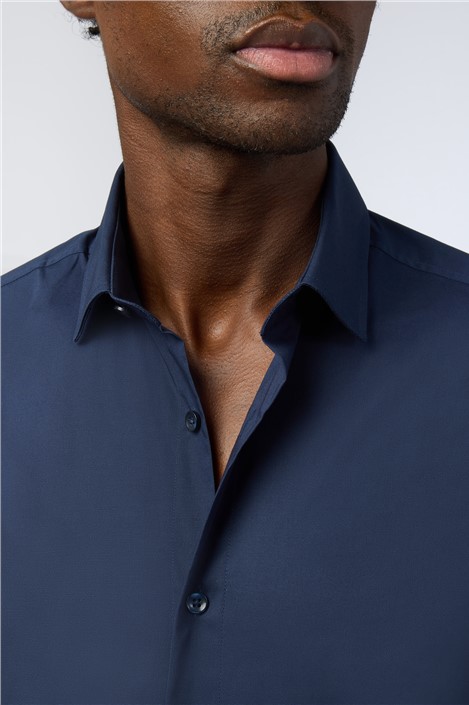 Limehaus Regular Fit Navy Stretch Shirt