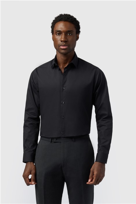 Limehaus Regular Fit Black Stretch Shirt
