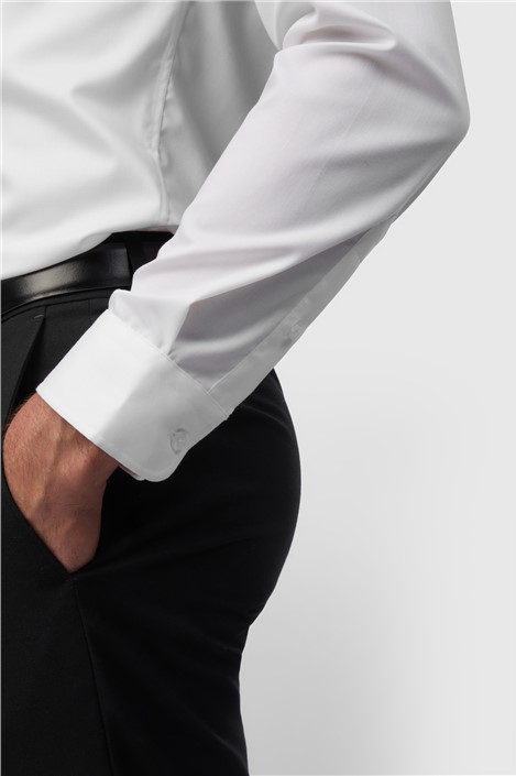 Alexandre Slim Fit White Non-Iron Stretch Twill Shirt