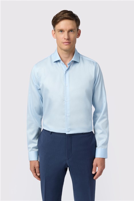 Alexandre Slim Fit Blue Non-Iron Stretch Twill Shirt
