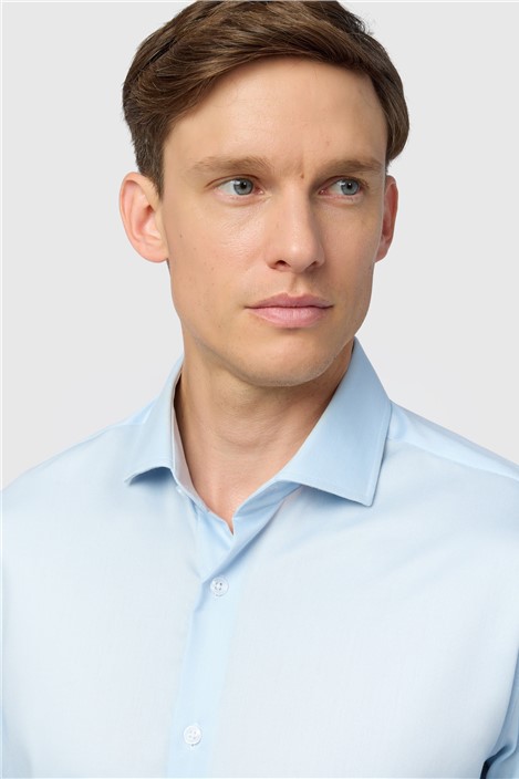Alexandre Slim Fit Blue Non-Iron Stretch Twill Shirt

