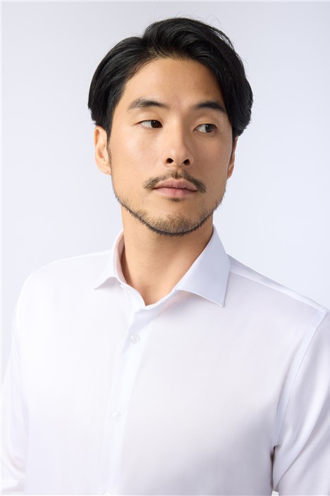 Alexandre Regular Fit White Non-Iron Stretch Double Cuff Shirt