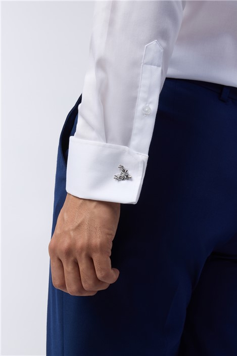 Alexandre Regular Fit White Non-Iron Stretch Double Cuff Shirt