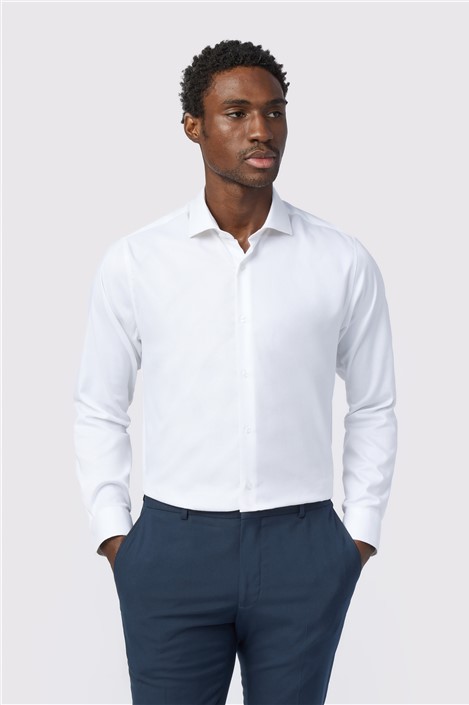 Alexandre White Mens Shirt Long Sleeve Tailored Fit