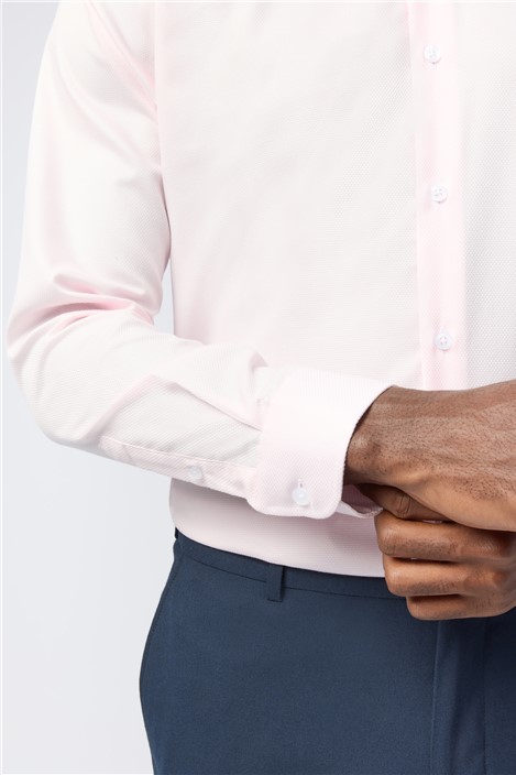 Alexandre Tailored Fit Pink Non-Iron Textured Shirt
